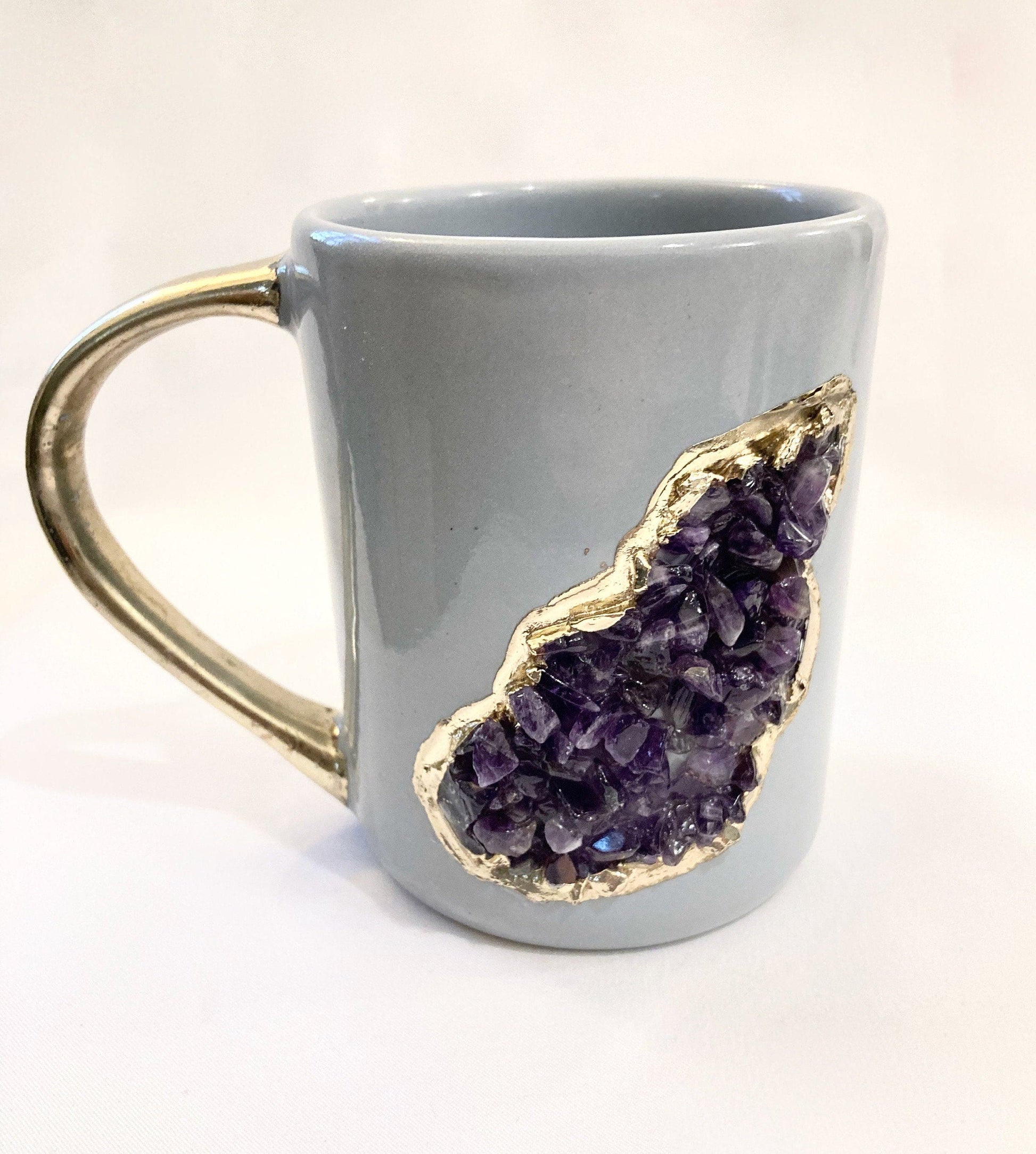 Wave - Set of 2 Grey Ceramic Mugs-4